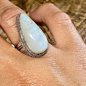 Rainbow Moonstone Ring Size 7